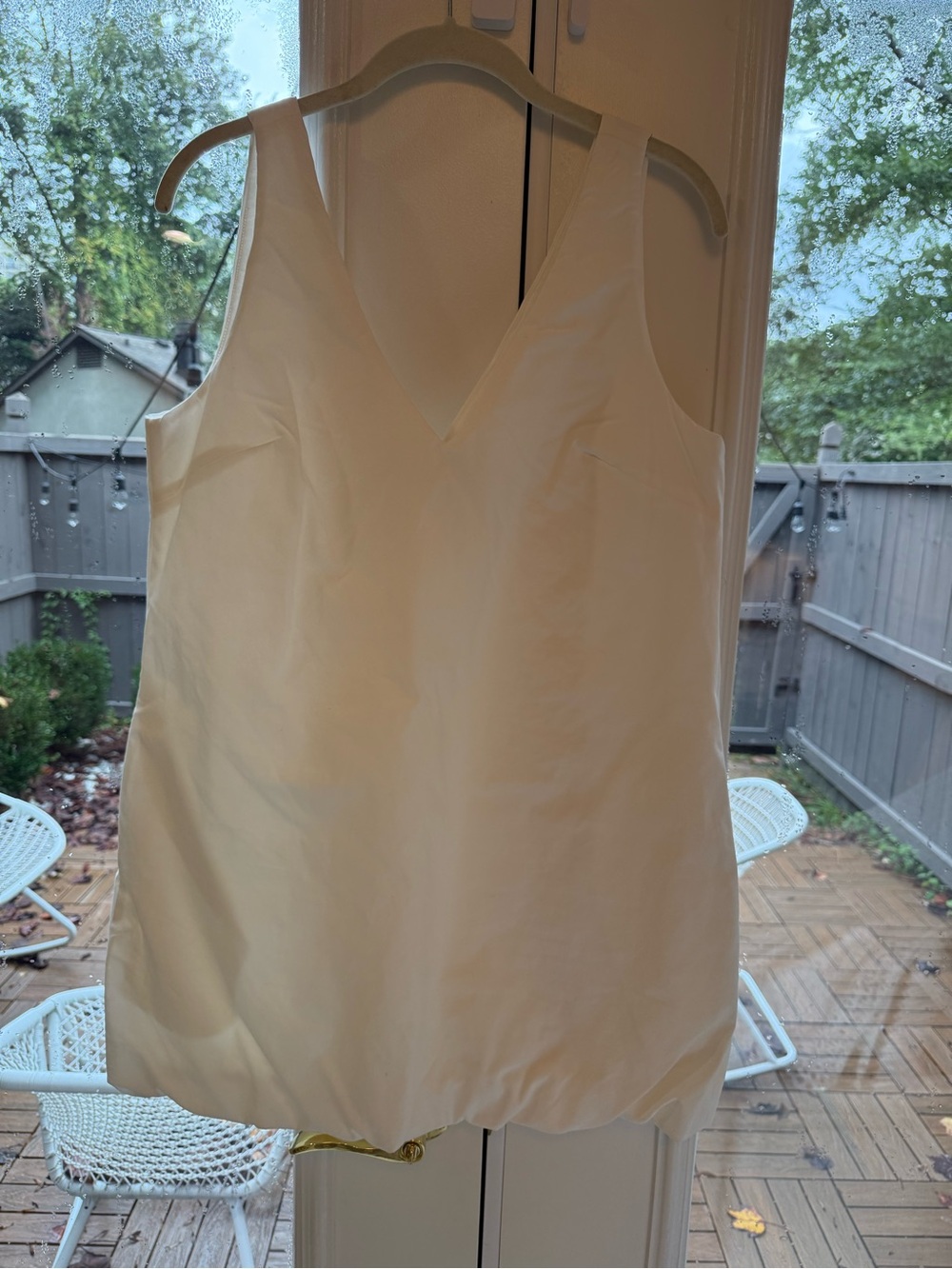 Rebecca Minkoff White V-Neck Sleeveless Bubble Mini Dress